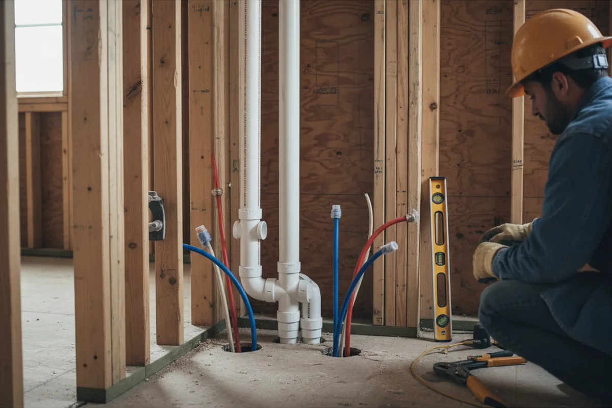 Drain and supply rough-in during Sump Pump Repair in Colquitt